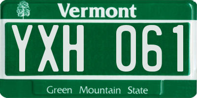 VT license plate YXH061