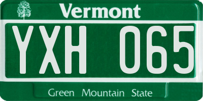 VT license plate YXH065