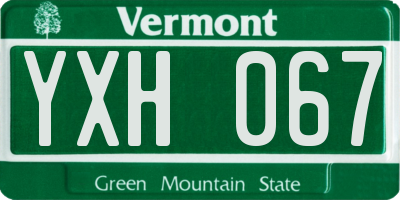 VT license plate YXH067