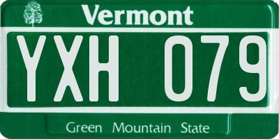 VT license plate YXH079