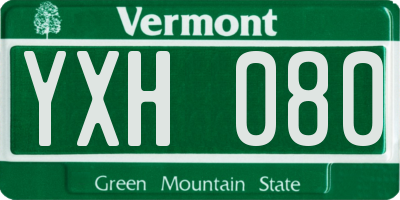 VT license plate YXH080
