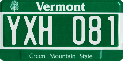 VT license plate YXH081