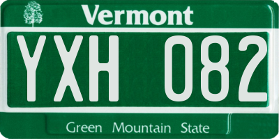 VT license plate YXH082
