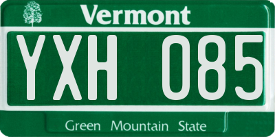 VT license plate YXH085