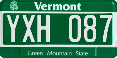 VT license plate YXH087