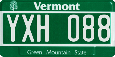 VT license plate YXH088