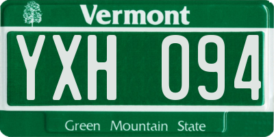 VT license plate YXH094