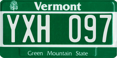 VT license plate YXH097