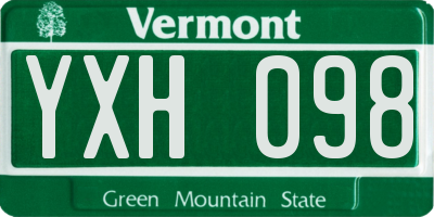 VT license plate YXH098