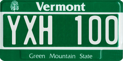 VT license plate YXH100