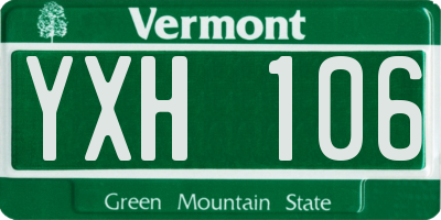 VT license plate YXH106