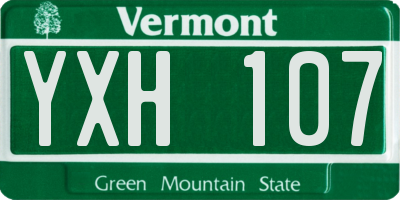 VT license plate YXH107