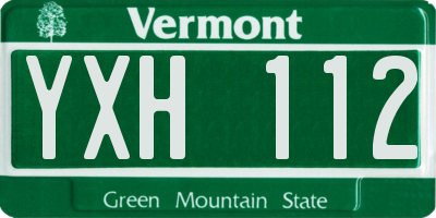 VT license plate YXH112