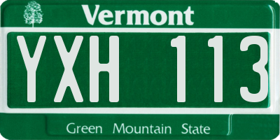 VT license plate YXH113