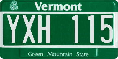 VT license plate YXH115