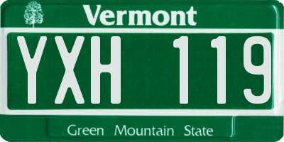 VT license plate YXH119