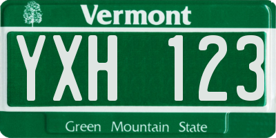 VT license plate YXH123