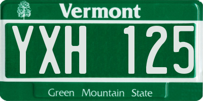 VT license plate YXH125