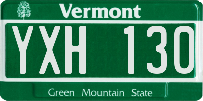VT license plate YXH130