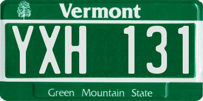 VT license plate YXH131