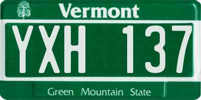 VT license plate YXH137