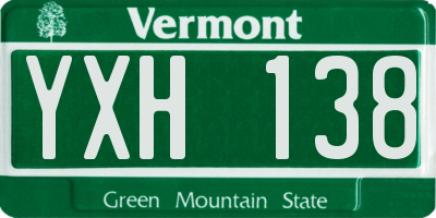 VT license plate YXH138