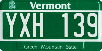 VT license plate YXH139