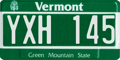 VT license plate YXH145