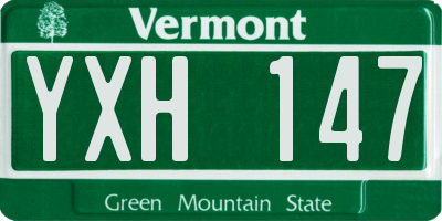 VT license plate YXH147