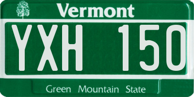 VT license plate YXH150