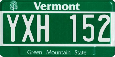 VT license plate YXH152