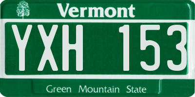 VT license plate YXH153