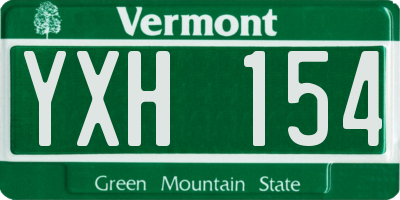 VT license plate YXH154