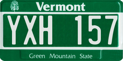 VT license plate YXH157