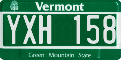 VT license plate YXH158