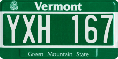 VT license plate YXH167
