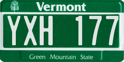VT license plate YXH177