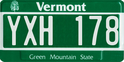 VT license plate YXH178