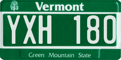VT license plate YXH180