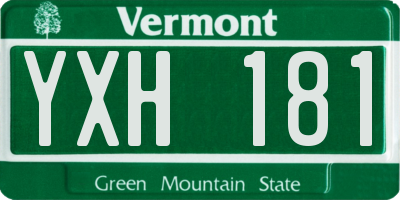 VT license plate YXH181