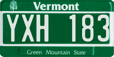 VT license plate YXH183