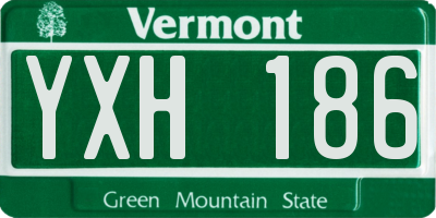 VT license plate YXH186