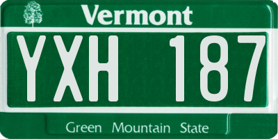 VT license plate YXH187
