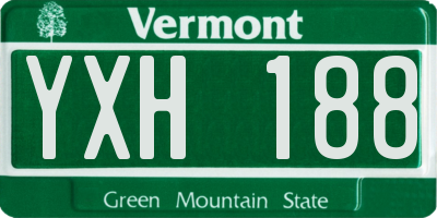 VT license plate YXH188