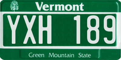 VT license plate YXH189