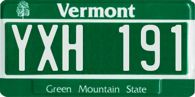 VT license plate YXH191