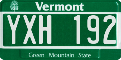 VT license plate YXH192