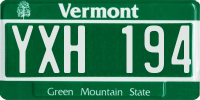 VT license plate YXH194