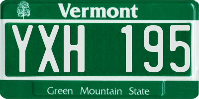 VT license plate YXH195