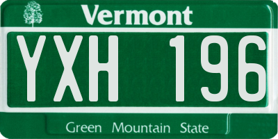 VT license plate YXH196